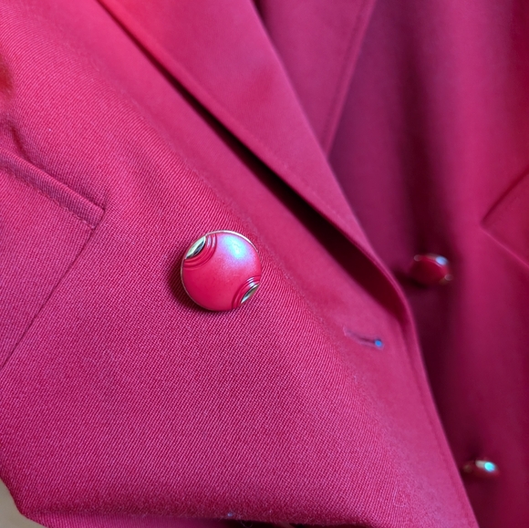 Vintage Red Wool Blazer 80s - Picture 2 of 3